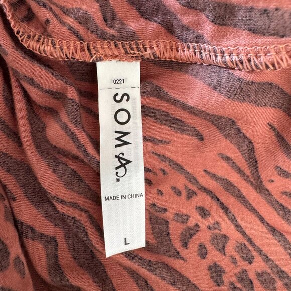 SOMA Pink & Black Animal Print Lace Cami – Size L - Picture 5 of 5
